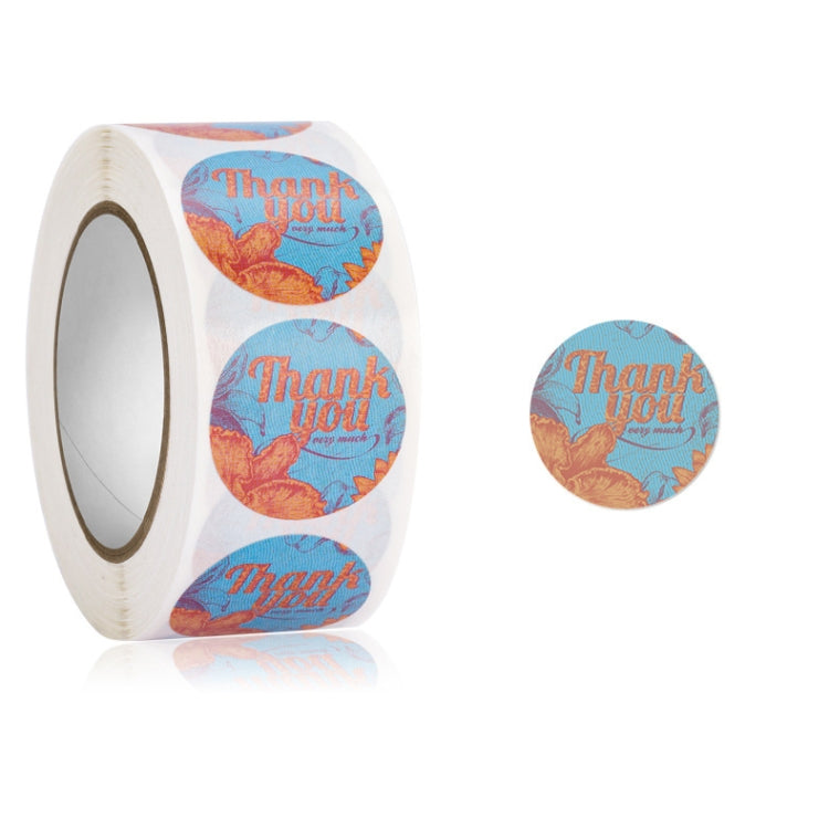5 PCS Floral Background Thank you Sticker Seal Sticker, Size: 2.5cm / 1 Inch