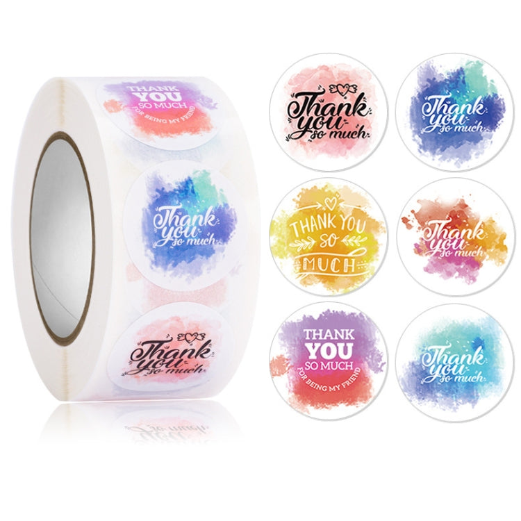 5 PCS Floral Background Thank you Sticker Seal Sticker, Size: 2.5cm / 1 Inch
