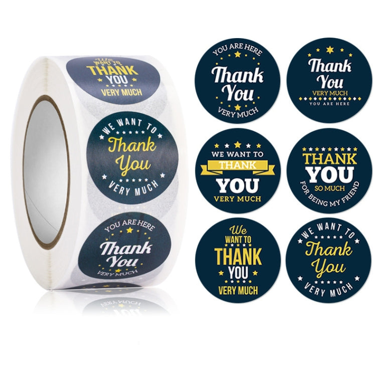 5 PCS Floral Background Thank you Sticker Seal Sticker, Size: 2.5cm / 1 Inch
