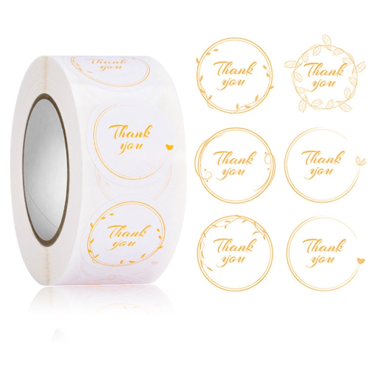 5 PCS Floral Background Thank you Sticker Seal Sticker, Size: 2.5cm / 1 Inch