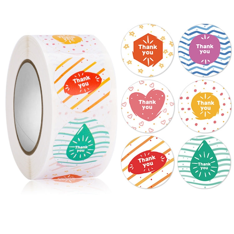 5 PCS Floral Background Thank you Sticker Seal Sticker, Size: 2.5cm / 1 Inch