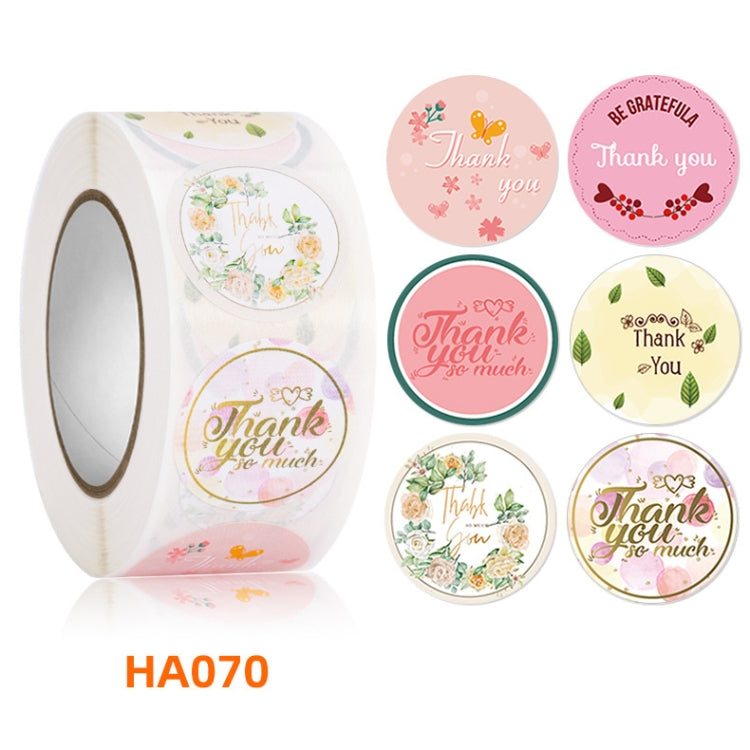 5 PCS Floral Background Thank you Sticker Seal Sticker, Size: 2.5cm / 1 Inch