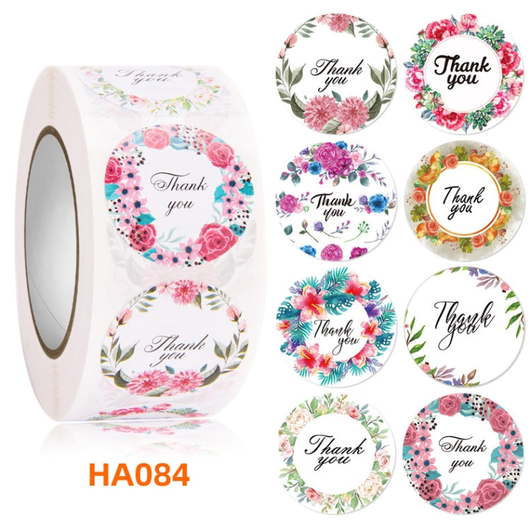 5 PCS Floral Background Thank you Sticker Seal Sticker, Size: 2.5cm / 1 Inch