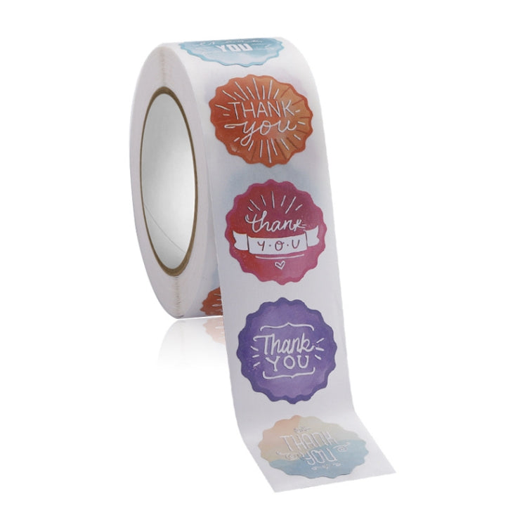 5 PCS Floral Background Thank you Sticker Seal Sticker, Size: 2.5cm / 1 Inch