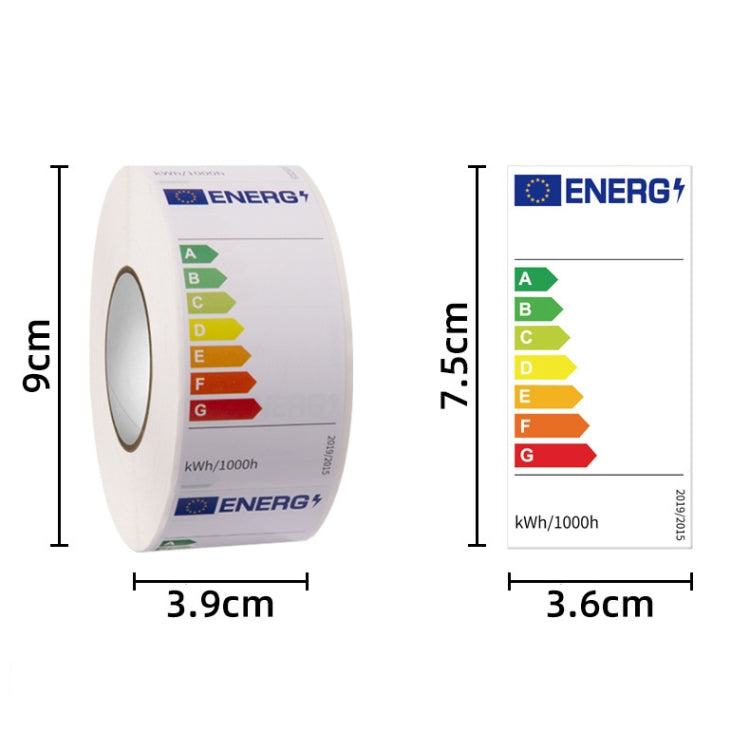 TA003 Blank Energy Efficiency Labels, Size: 3.6 x 7.5cm