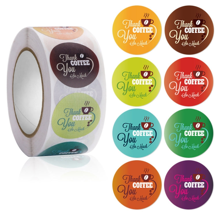 5 PCS Pearl Milk Tea Cup Thank You Sticker Coffee Shop Sealing Sticker, Size: 2.5cm / 1 Inch
