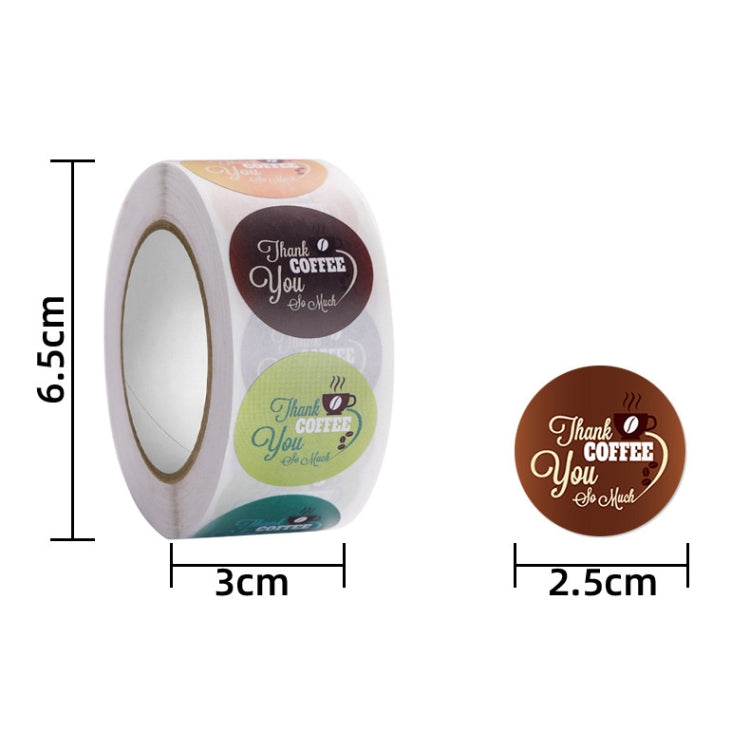 5 PCS Pearl Milk Tea Cup Thank You Sticker Coffee Shop Sealing Sticker, Size: 2.5cm / 1 Inch