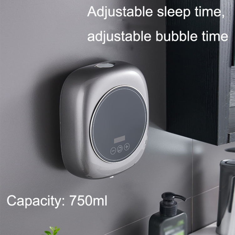 FDP-750 Wall-Mounted Temperature Sensor Soap Dispenser, Specification: Bubble Style (Technology Gray)