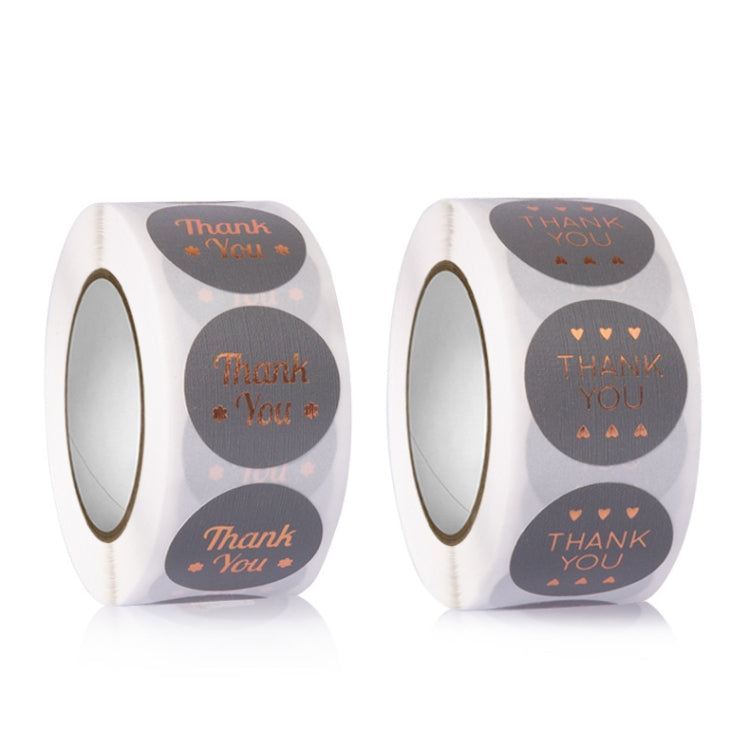 3 PCS Special Fabric Paper Thank You Bronzing Self-adhesive Sticker, Size: 2.5cm / 1 Inch