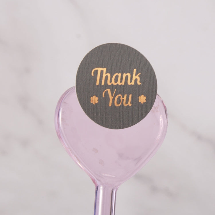 3 PCS Special Fabric Paper Thank You Bronzing Self-adhesive Sticker, Size: 2.5cm / 1 Inch