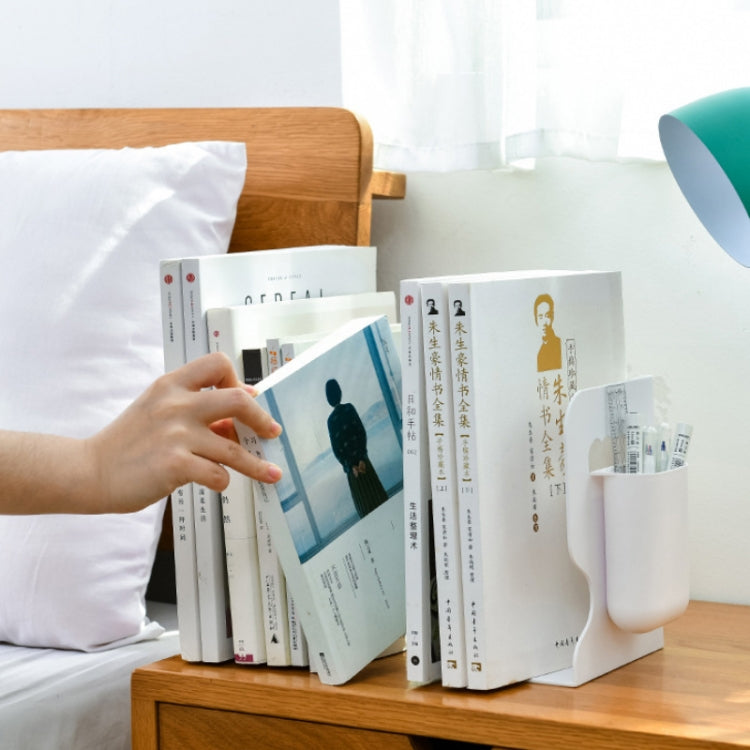 Desktop Folding And Retractable Book Storage Stand, Color: White