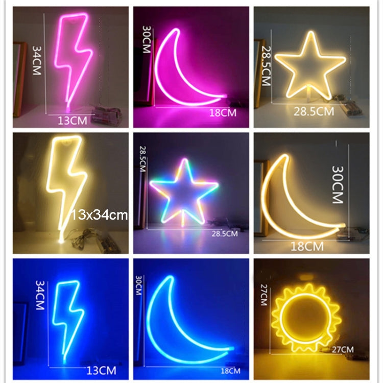 Neon LED Modeling Lamp Decoration Night Light, Style: Colorful Thunder