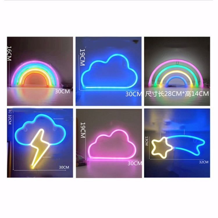 Neon LED Modeling Lamp Decoration Night Light, Style: Colorful Thunder