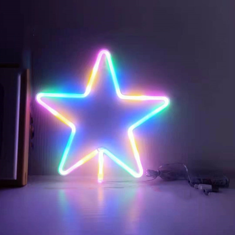 Neon LED Modeling Lamp Decoration Night Light, Style: Colorful Pentagrans