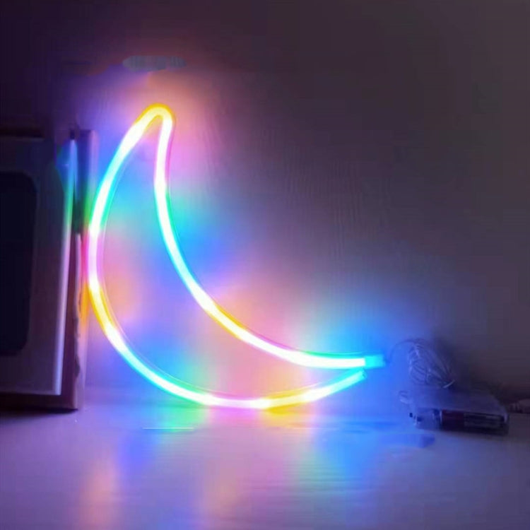 Neon LED Modeling Lamp Decoration Night Light, Style: Colorful  Moon