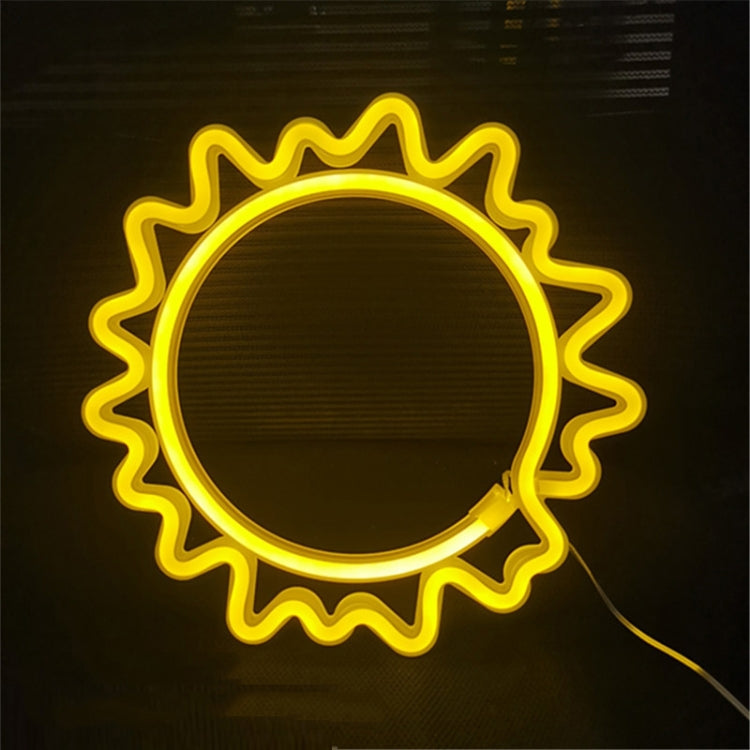 Neon LED Modeling Lamp Decoration Night Light, Style: Yellow Light Sun