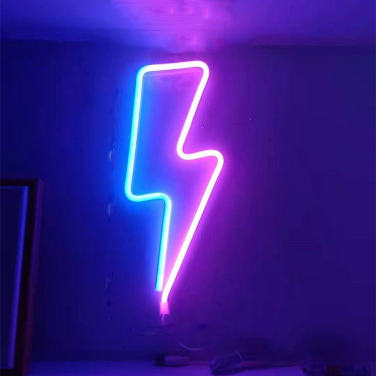 Neon LED Modeling Lamp Decoration Night Light, Style: Blue Pink  Thunder