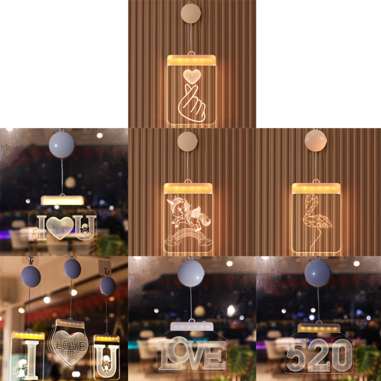 Room Decoration Lamp 3D Hanging Lamp Proposal Confession Lamp, Style: Heart