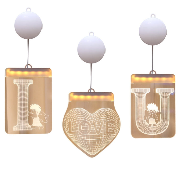 Room Decoration Lamp 3D Hanging Lamp Proposal Confession Lamp, Style: Heart