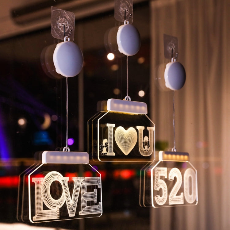 Room Decoration Lamp 3D Hanging Lamp Proposal Confession Lamp, Style: Heart