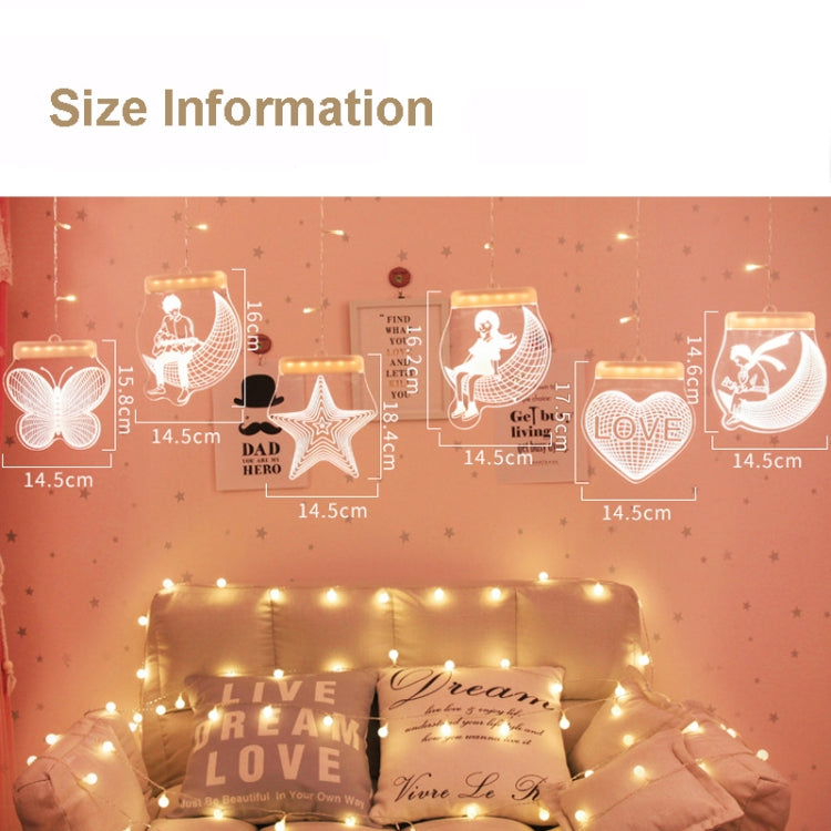 2m Romantic Girl Icicle Lamp Window Decoration Hanging Lamp, Style: Colorful Light