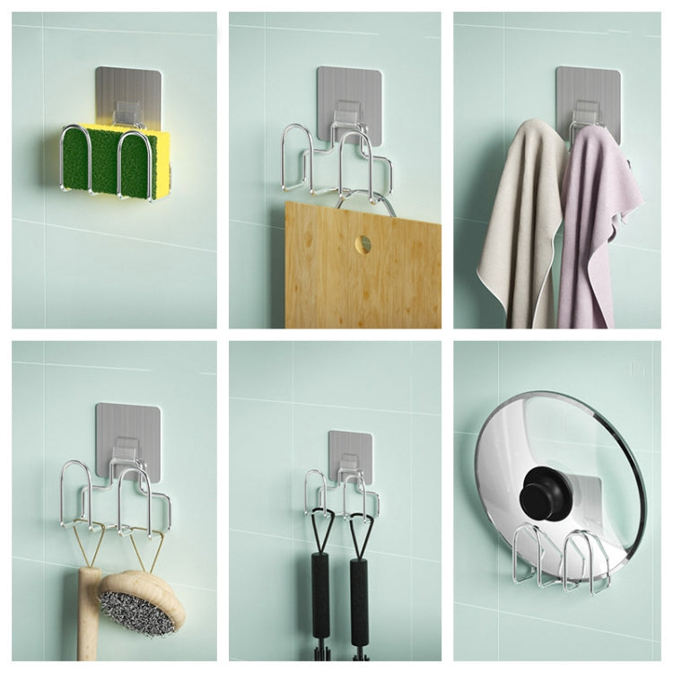 3 PCS Wl623 Punch-Free Stainless Steel Sponge Rack