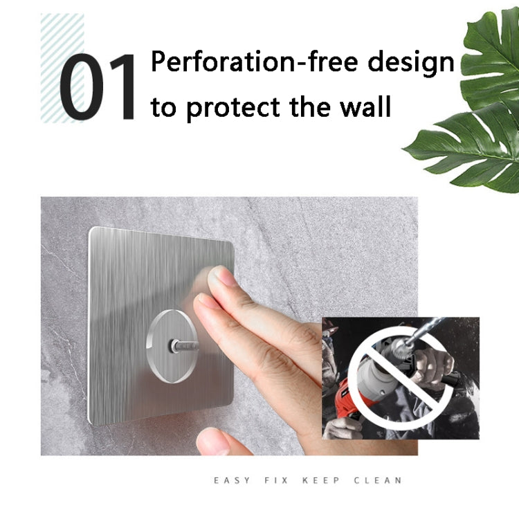 8 PCS Wl-001-30 8x8cm Stainless Steel Punch-Free Hook Stickers, Nail Length: 14mm