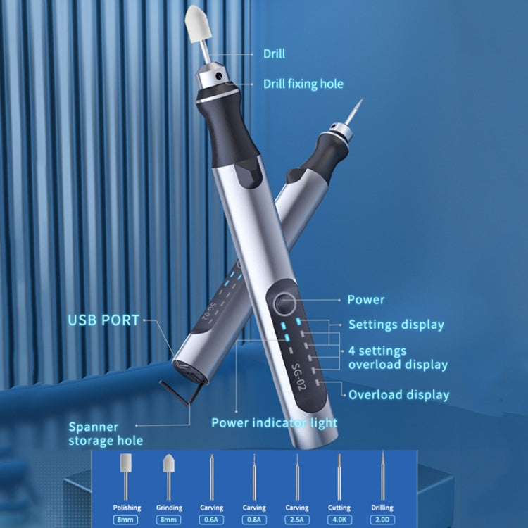 8 In 1 SG-02 Electric Punch Engraving Machine Grinding Pen
