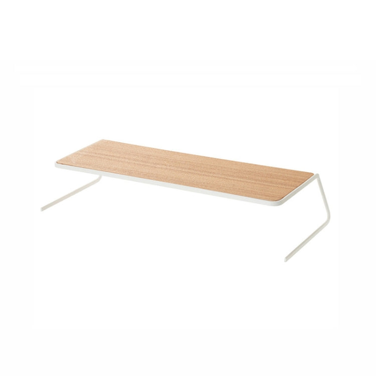 Wooden Kitchen Spice Bottle Wrought Iron Single-Layer Shelf, Size: Small 22x17.5x9.5cm