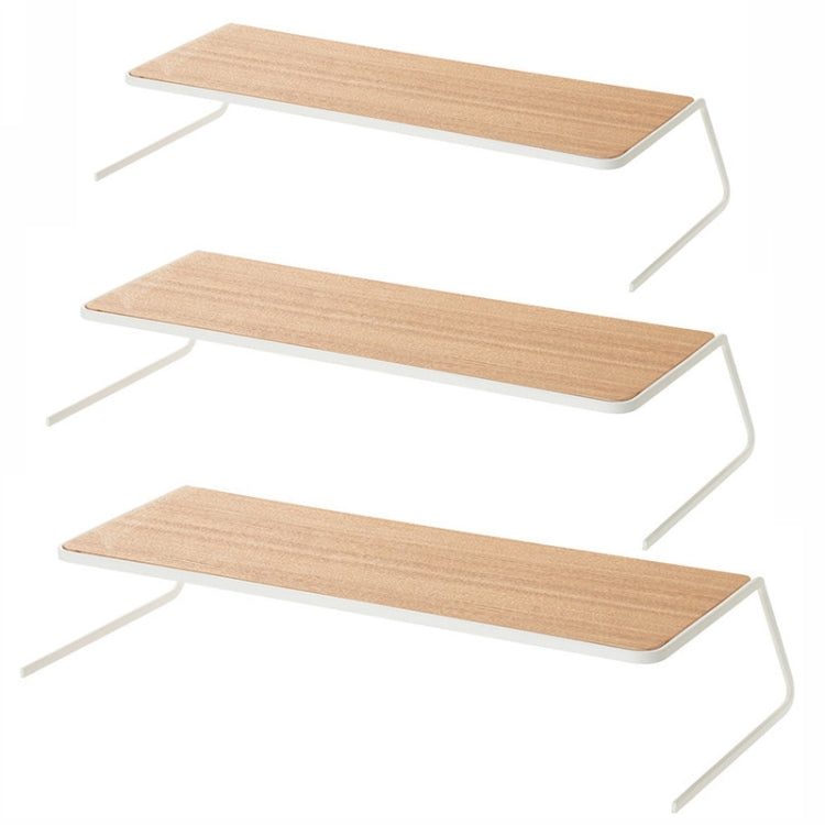 Wooden Kitchen Spice Bottle Wrought Iron Single-Layer Shelf, Size: Medium 28x21.5x11.5cm