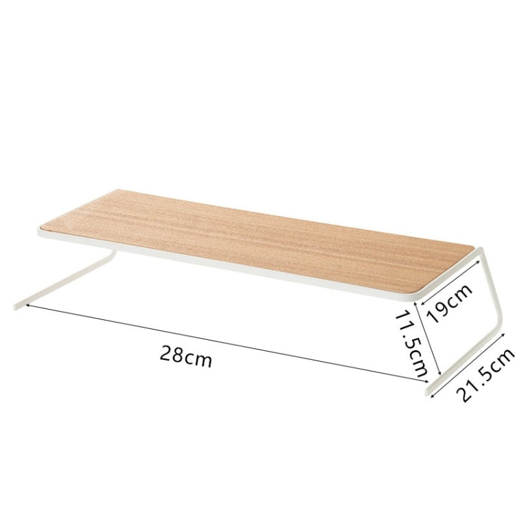 Wooden Kitchen Spice Bottle Wrought Iron Single-Layer Shelf, Size: Medium 28x21.5x11.5cm