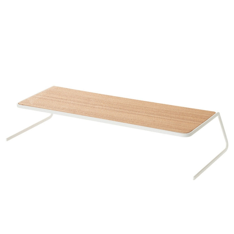 Wooden Kitchen Spice Bottle Wrought Iron Single-Layer Shelf, Size: Large 32.5x25x12.5cm