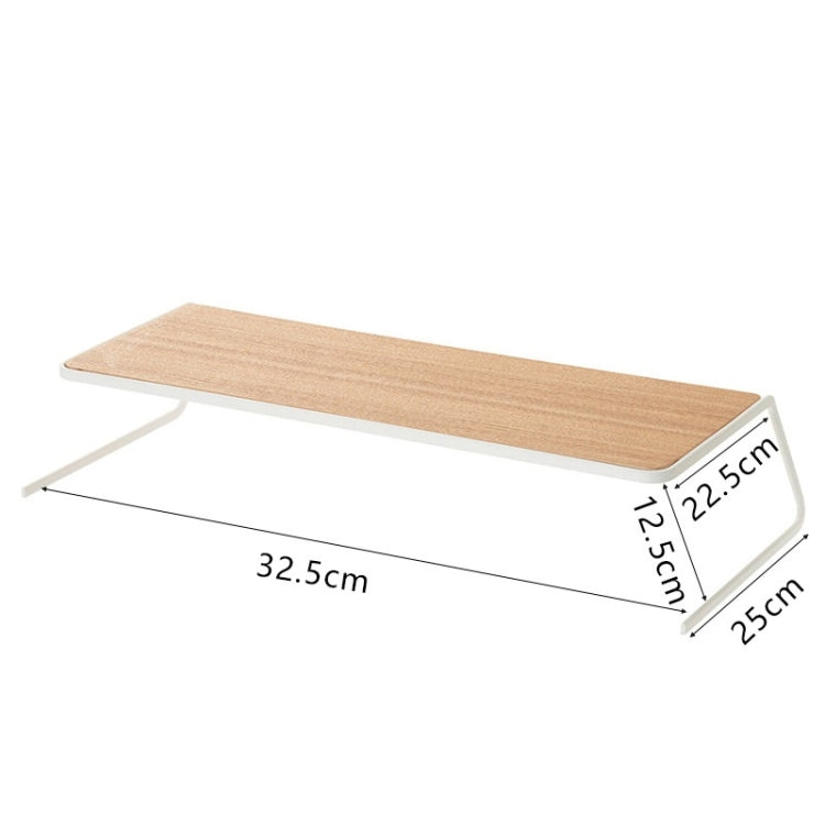 Wooden Kitchen Spice Bottle Wrought Iron Single-Layer Shelf, Size: Large 32.5x25x12.5cm