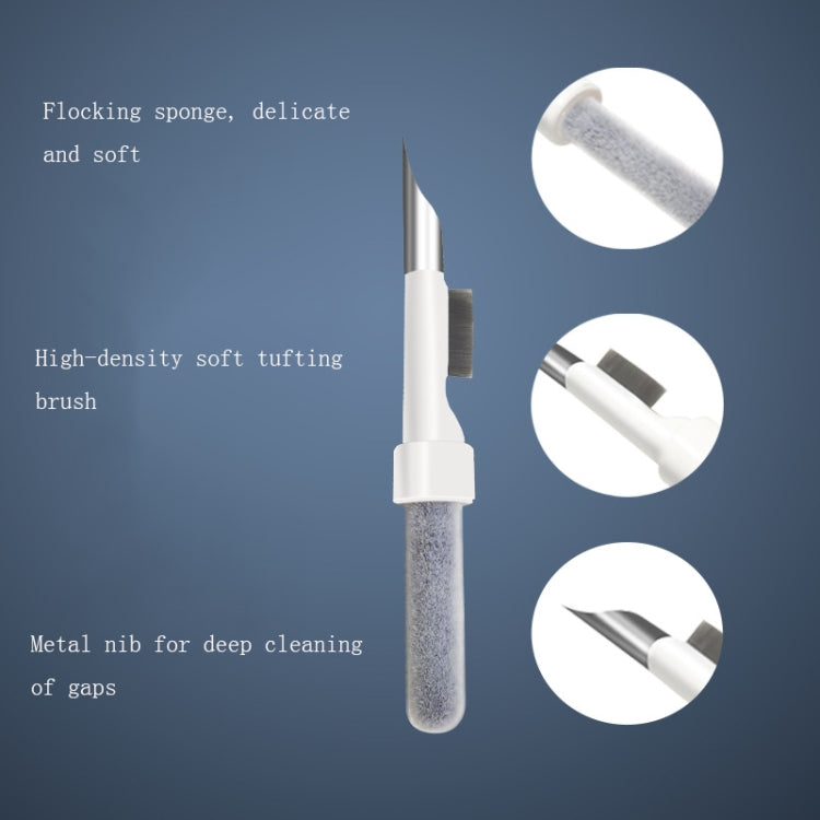 3 in 1 Bluetooth Earphone Mobile Phone Computer Cleaning Pen(White)