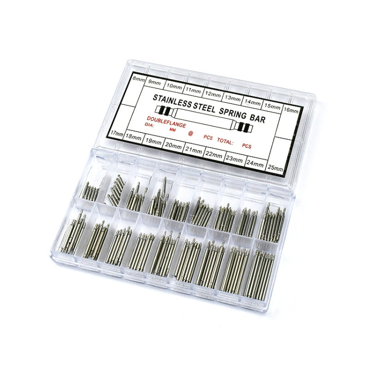 2 Boxes 180 PCS / Box C014 8-25mm Stainless Steel Seamless Box Packing Spring Bar