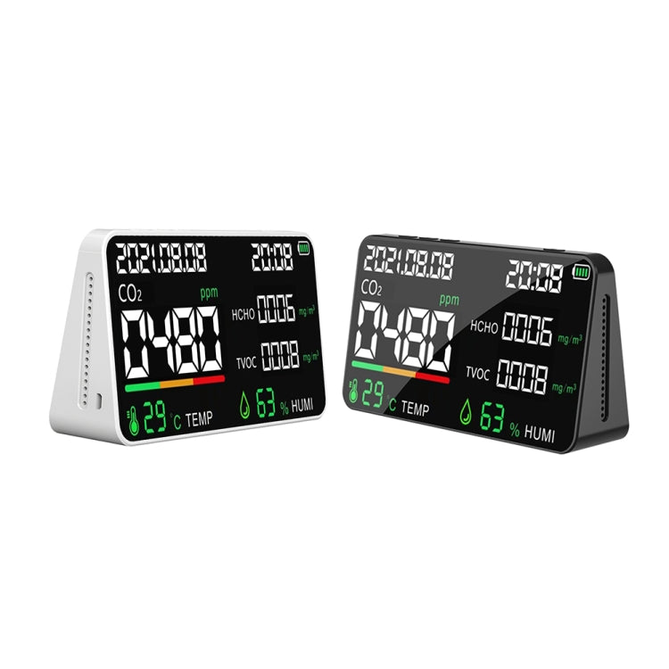 HD05 5 In1 CO2 TVOC HCHO Detector Air Quality Monitor, Specification: Black Semiconductor
