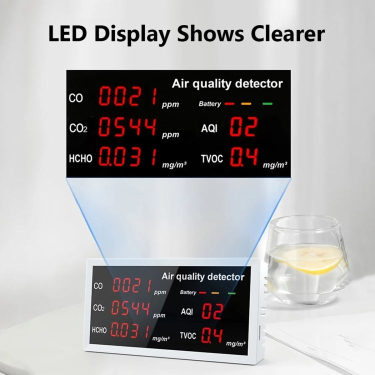 W17 5 In 1 CO CO2 HCHO TVOC AQI Monitor Air Quality Detector