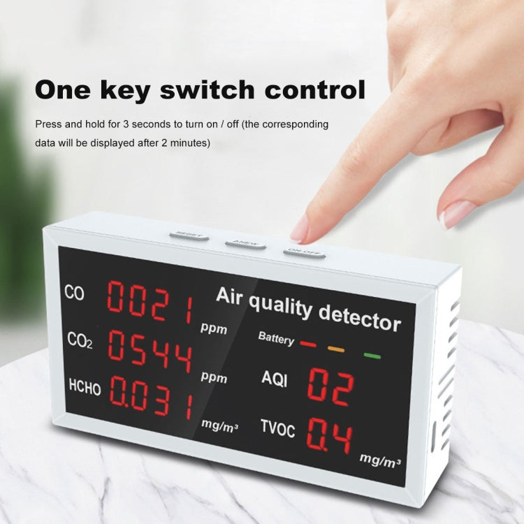 W17 5 In 1 CO CO2 HCHO TVOC AQI Monitor Air Quality Detector