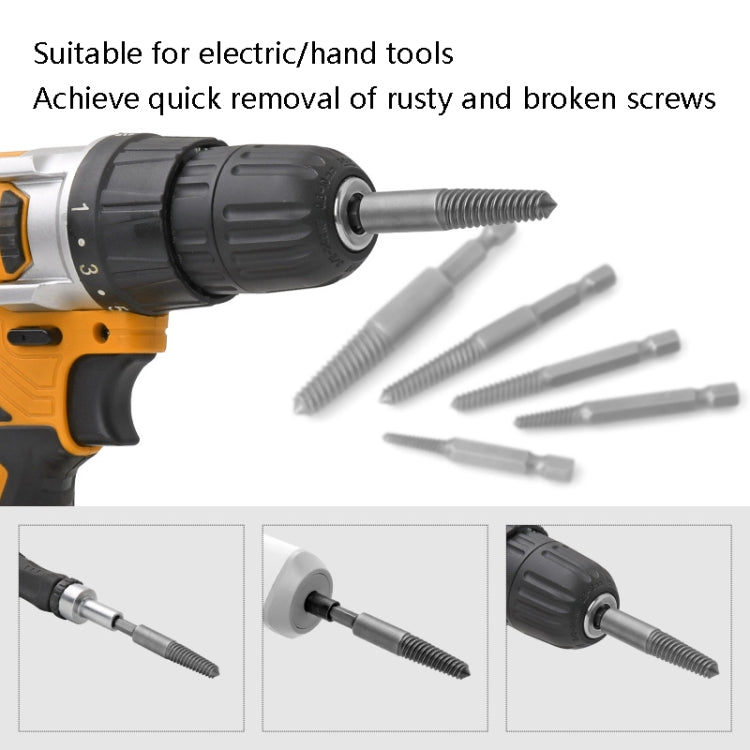 5 In 1 Single Head Long Thread Screw Extractor Six Corner Electric Take-Out Tool