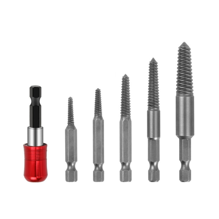 5 In 1 Long Thread+60mm Self-locking Pole Screw Extractor Six Corner Electric Take-Out Tool