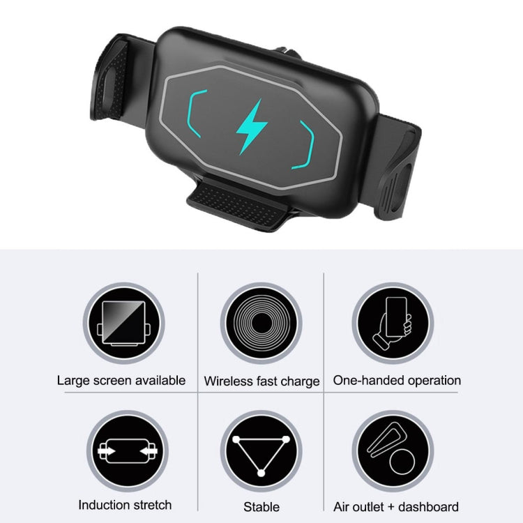 S15 15W QI Magnetic Car Wireless Charging Holder For Folding Screen Phone(Black)