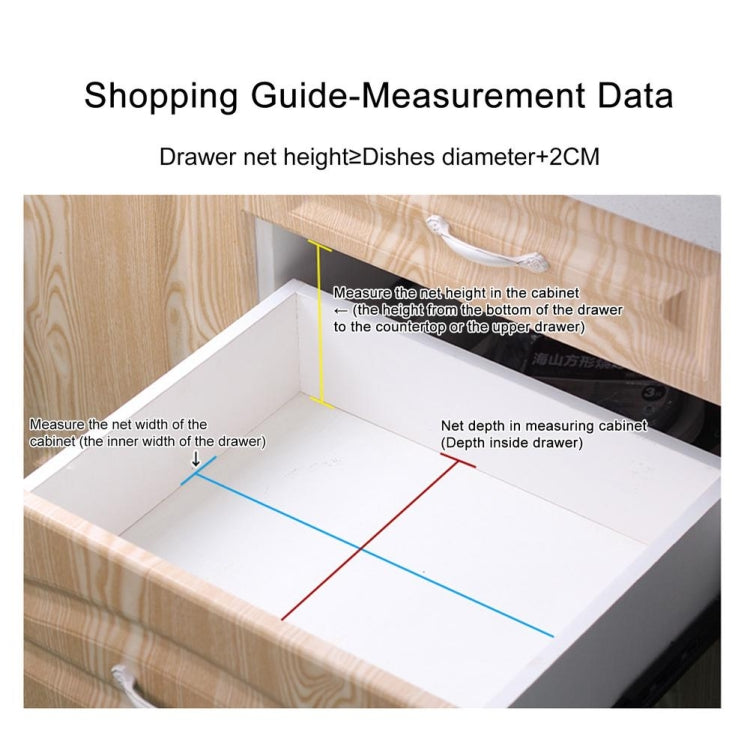 40cm Bowl Rack Kitchen Drawer Built-In Storage Rack Layered Partition Tableware Rack