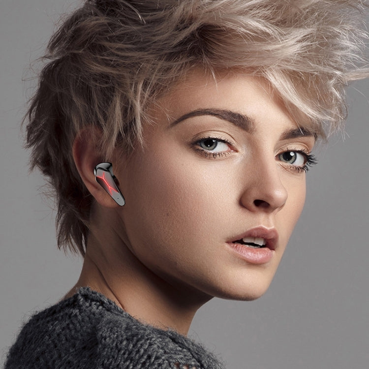 JYP-X7 TWS Bluetooth LED Display Noise-Cancelling Gaming Earphone(Black)