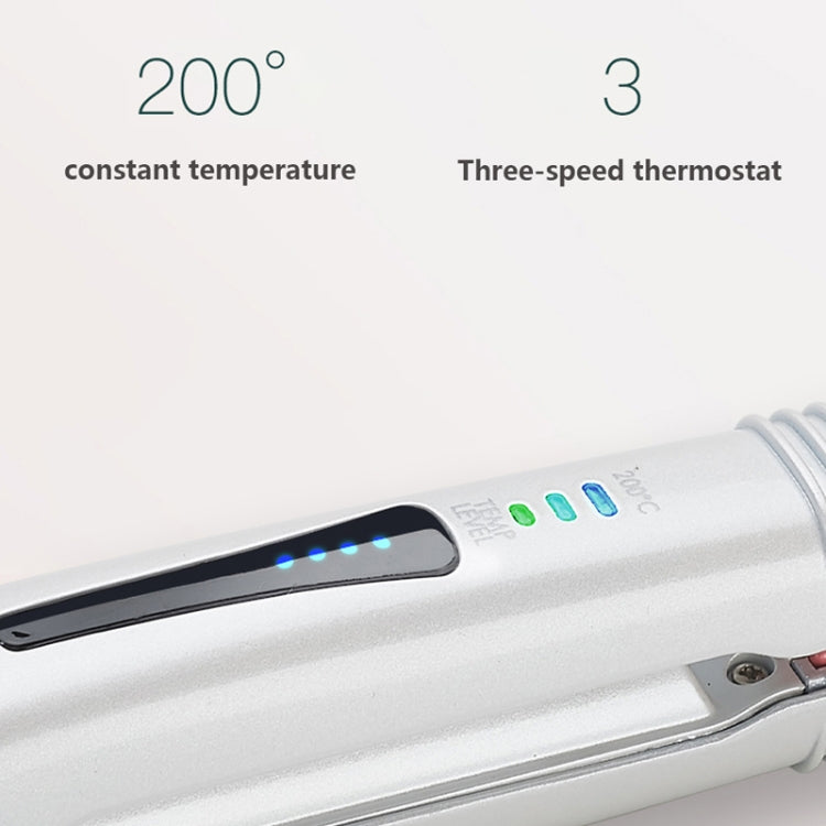 2 In 1 Electric Splint Hair Curling Wireless Hair Straightener(Pearl White)