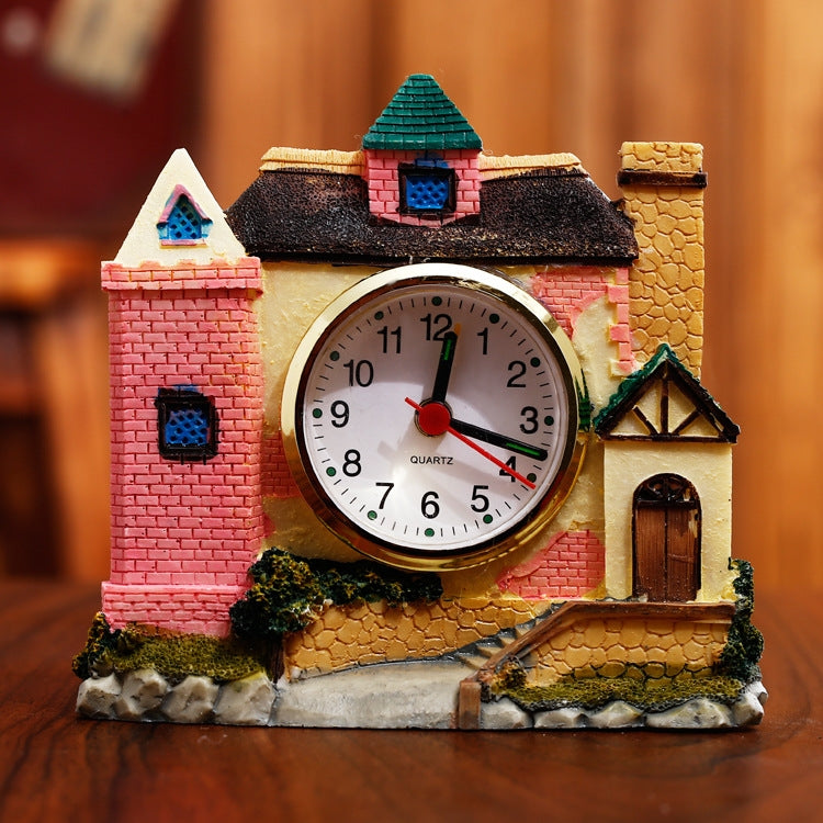2 PCS Castle Alarm Clock Home Desktop Decoration