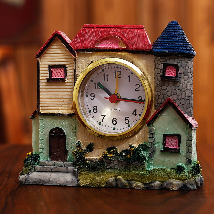 2 PCS Castle Alarm Clock Home Desktop Decoration