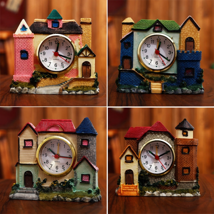 2 PCS Castle Alarm Clock Home Desktop Decoration