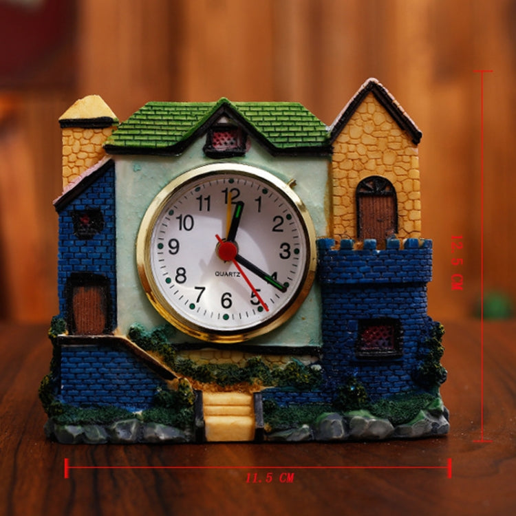 2 PCS Castle Alarm Clock Home Desktop Decoration