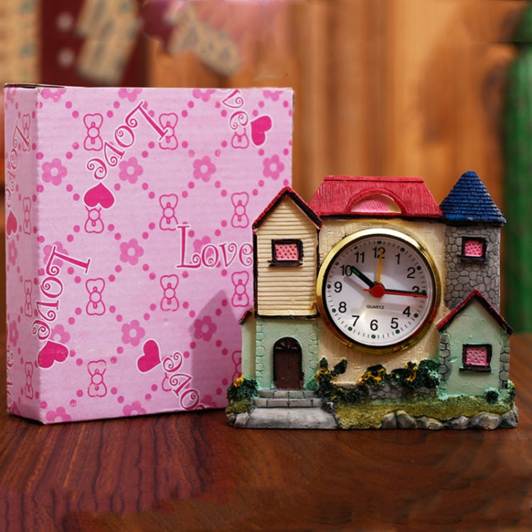 2 PCS Castle Alarm Clock Home Desktop Decoration