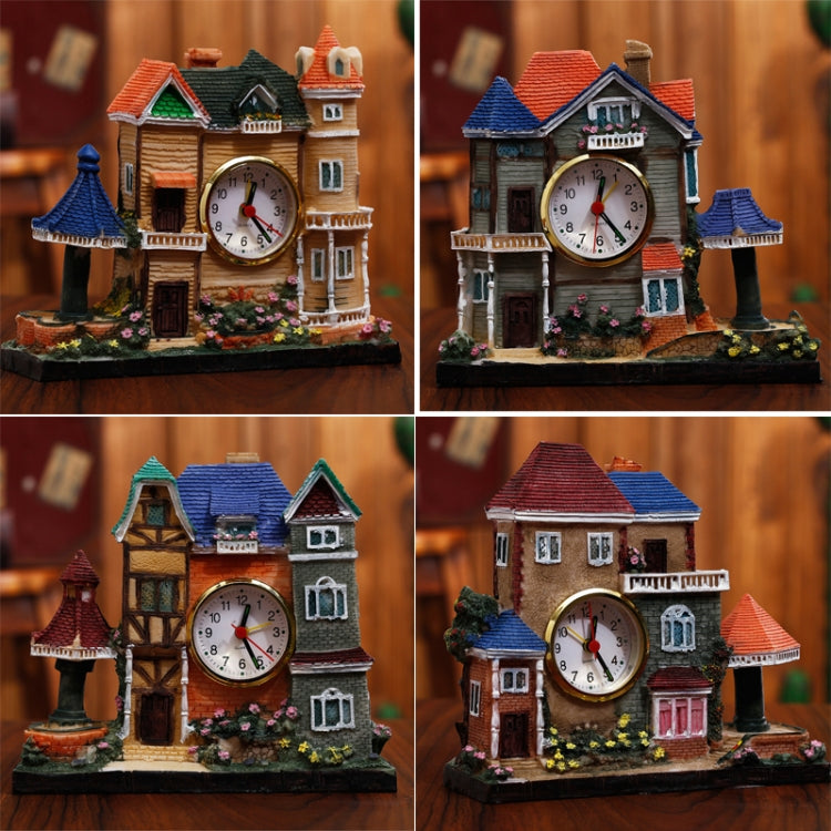 Big Castle Alarm Clock Villa Resin Craft Ornament